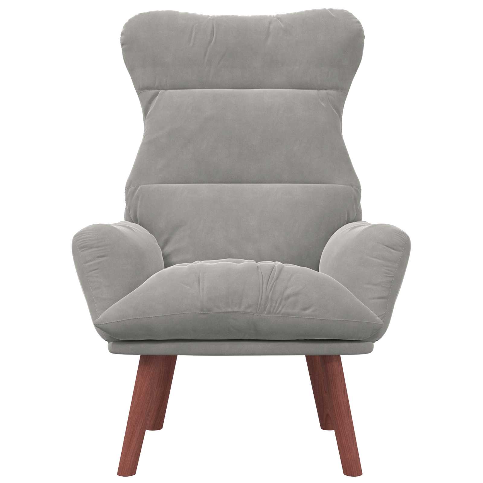 sillón Gris Claro 69 x 74 x 93 cm Terciopelo