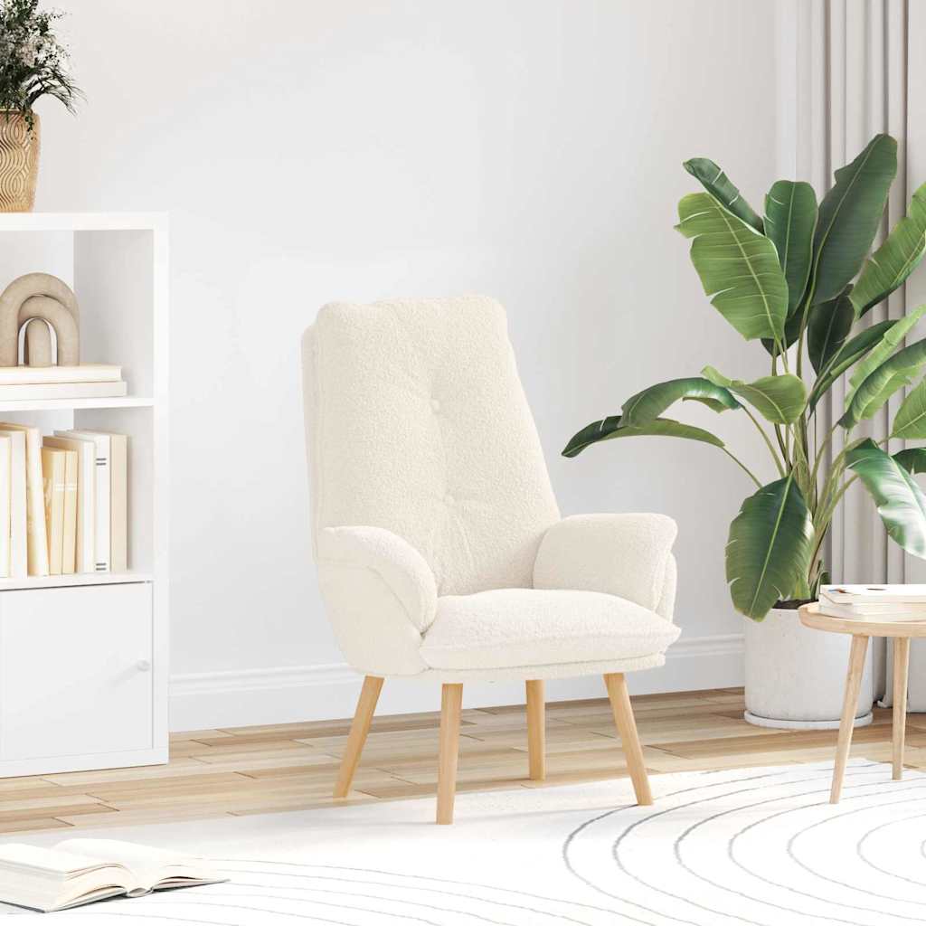 Poltrona Bege 69 x 74 x 93 cm Tecido Sherpa