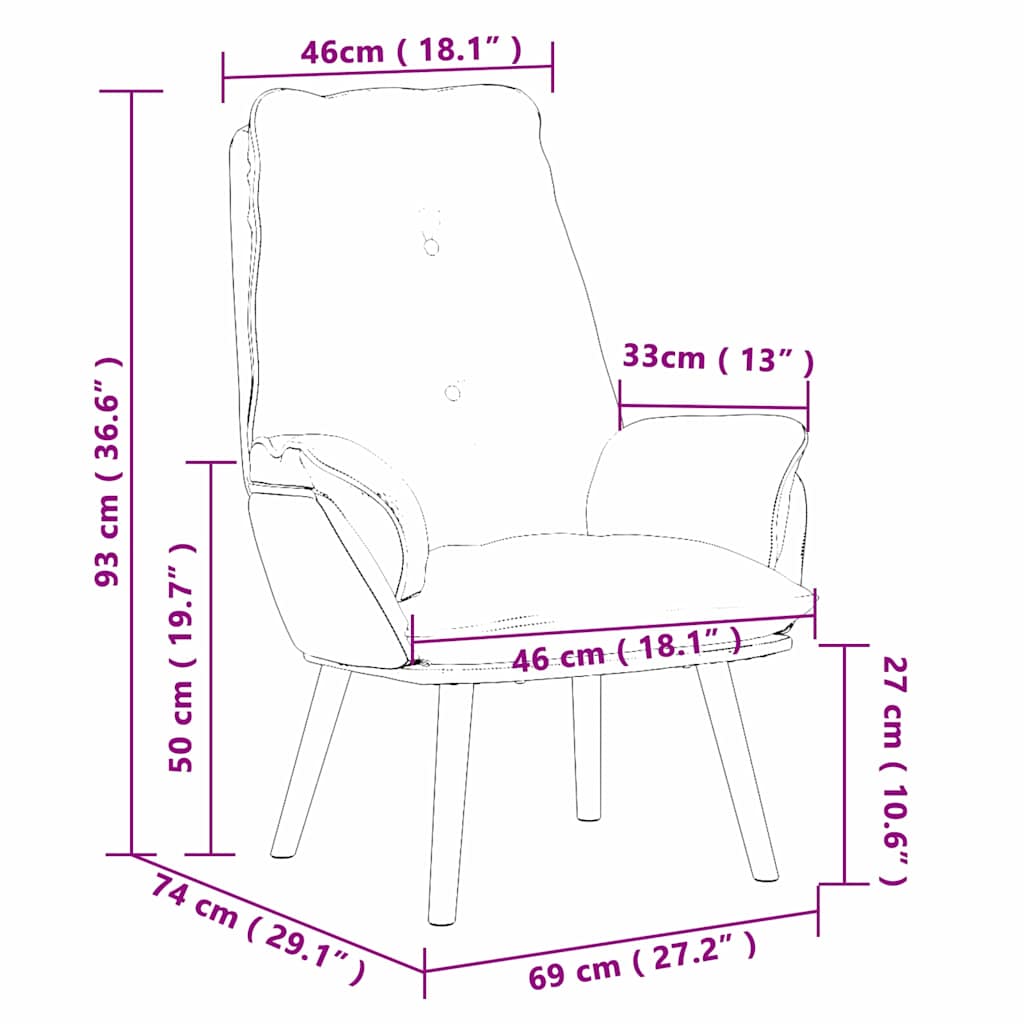 sillón Crema 69 x 74 x 93 cm Tela y contrachapado