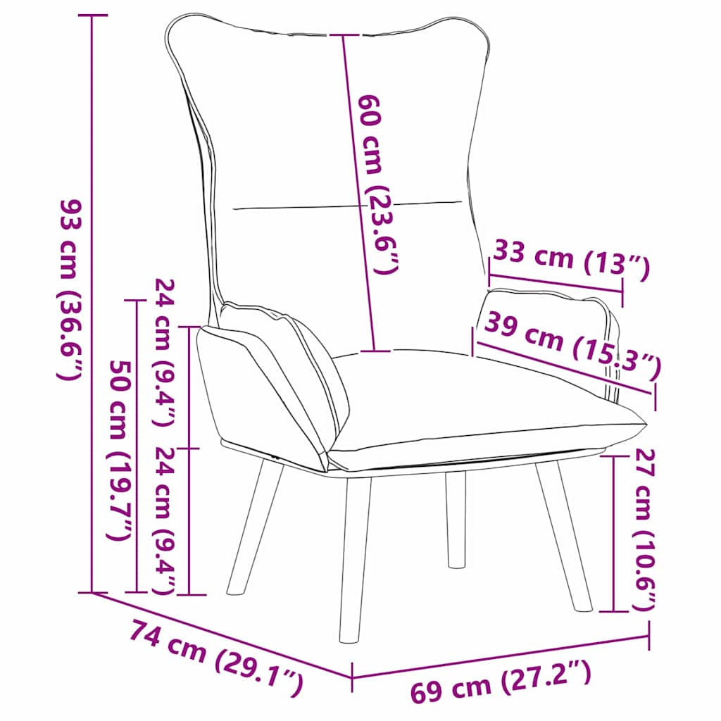 sillón Crema 69 x 74 x 93 cm Tela y contrachapado