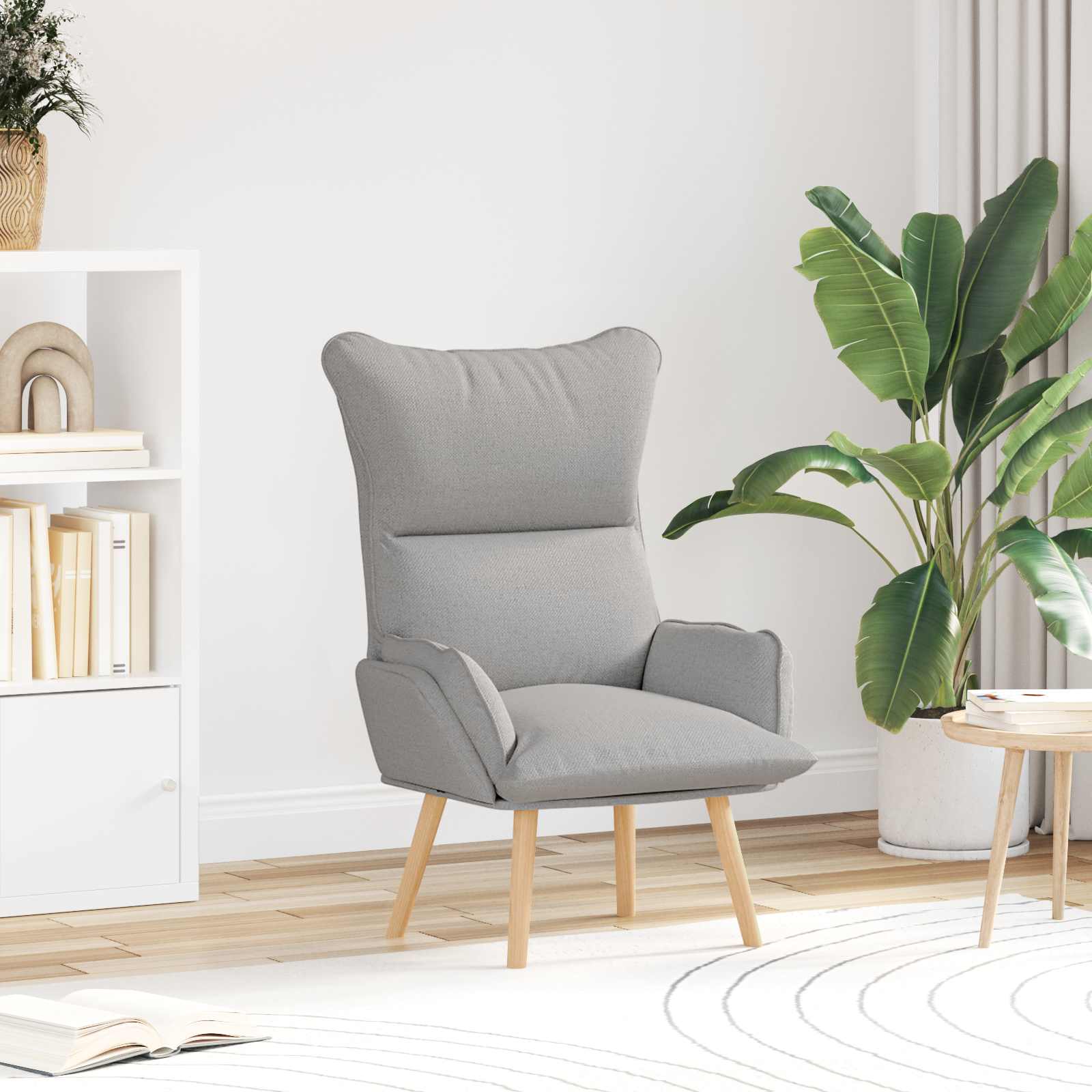 Poltrona Creme 69 x 74 x 93 cm Tecido e contraplacado