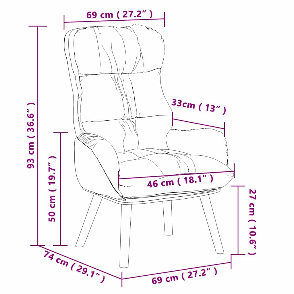 sillón Capuchino 69 x 74 x 93 cm Cuero artificial