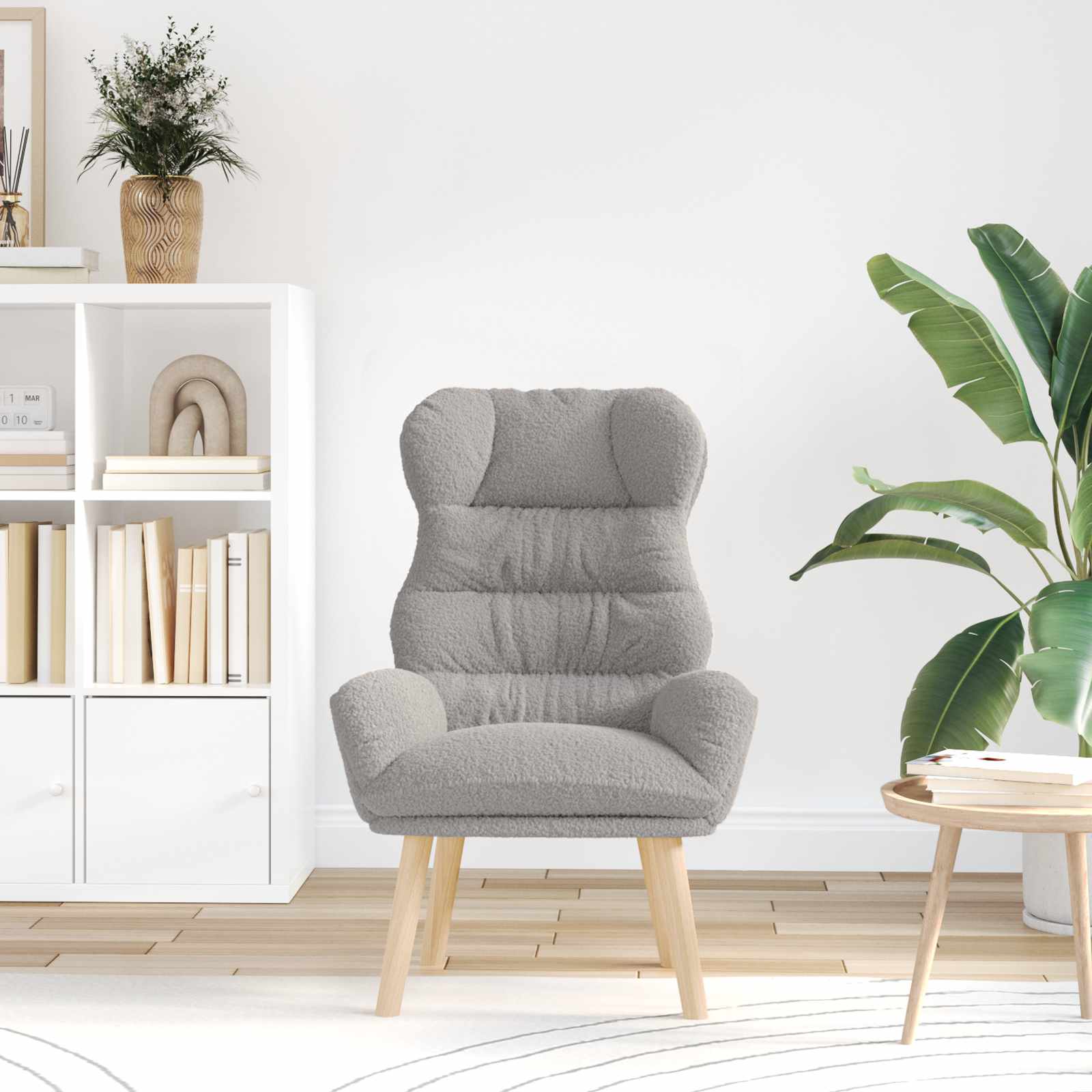 Poltrona Bege 69 x 74 x 93 cm Tecido Sherpa