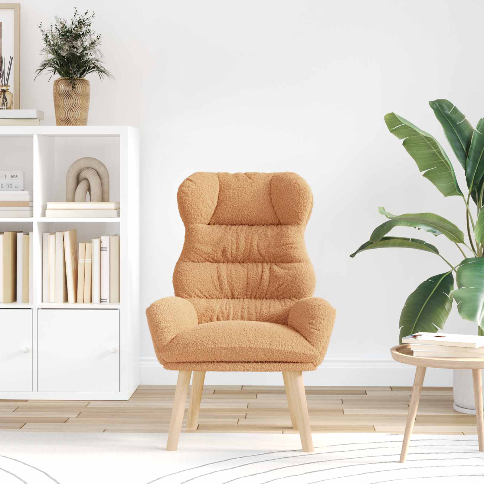 sillón Beige 69 x 74 x 93 cm Tela Sherpa