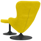 Silla Huevo con Puff Amarillo Terciopelo
