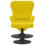 Silla Huevo con Puff Amarillo Terciopelo
