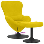 Silla Huevo con Puff Amarillo Terciopelo
