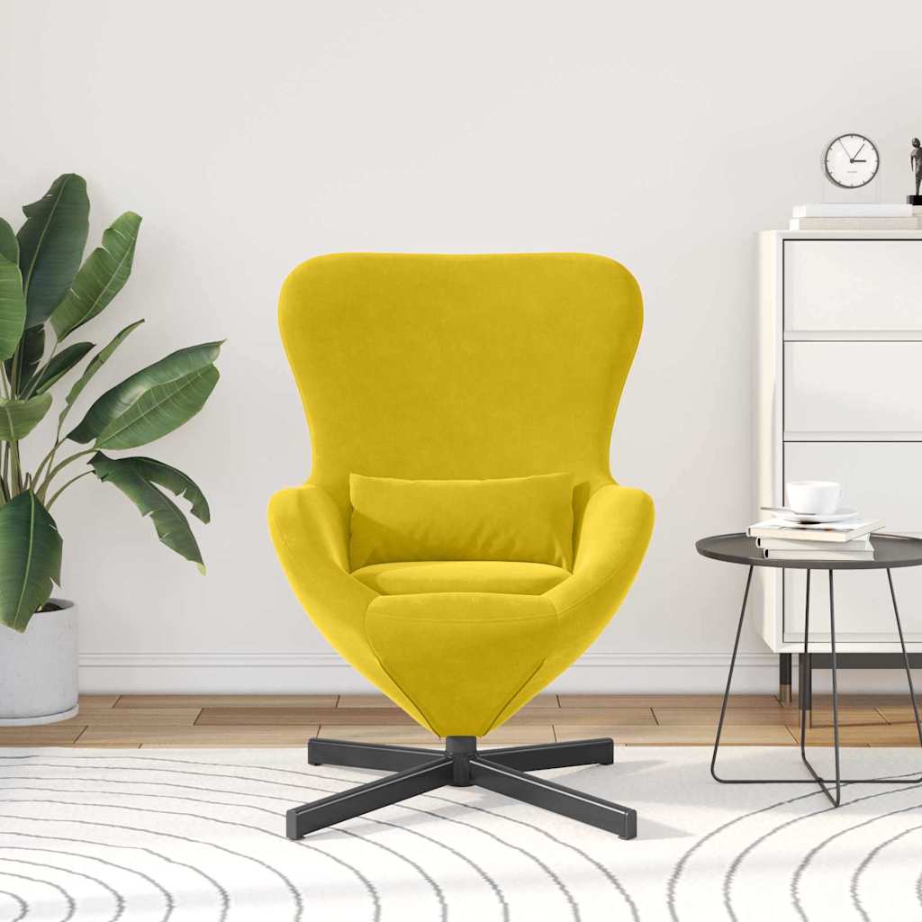 Sillón huevo Amarillo 63 x 73 x 90 cm Terciopelo