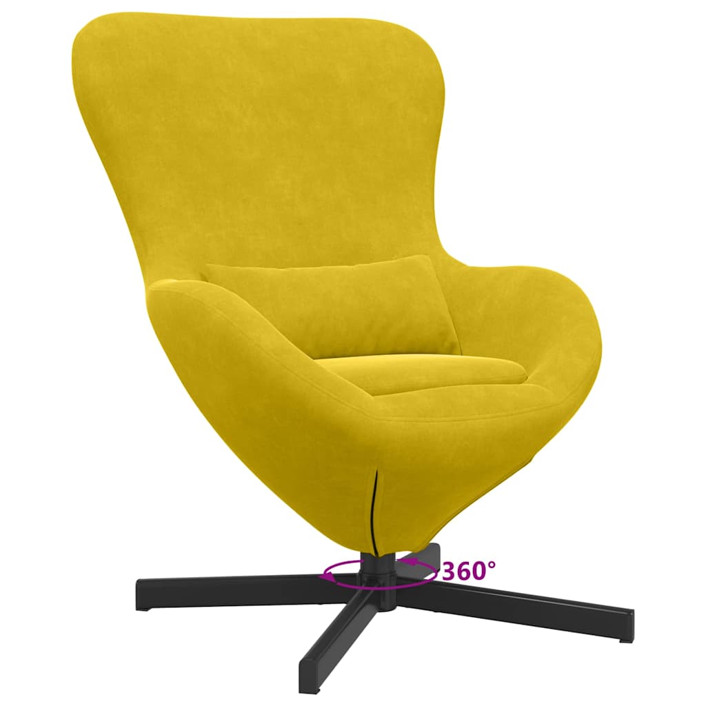 Sillón huevo Amarillo 63 x 73 x 90 cm Terciopelo