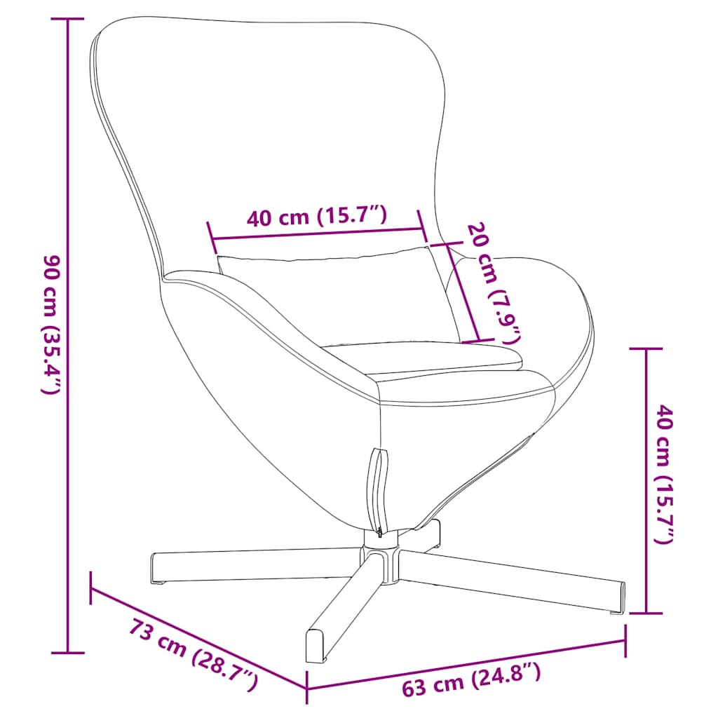 Sillón huevo Crema 63 x 73 x 90 cm tela