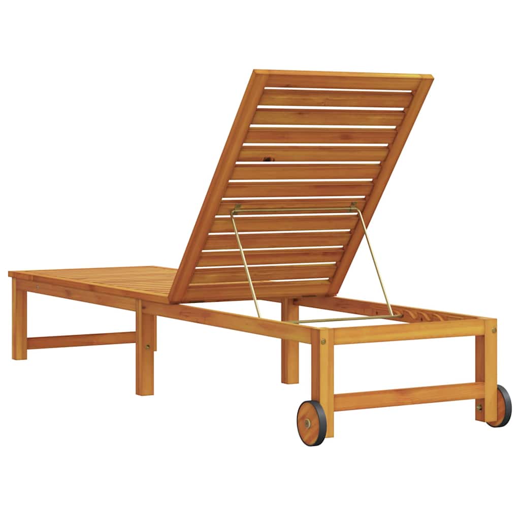 Tumbona Marrón 202 x 53 x 89 cm Madera de Acacia Sólida