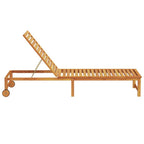 Tumbona Marrón 202 x 53 x 89 cm Madera de Acacia Sólida