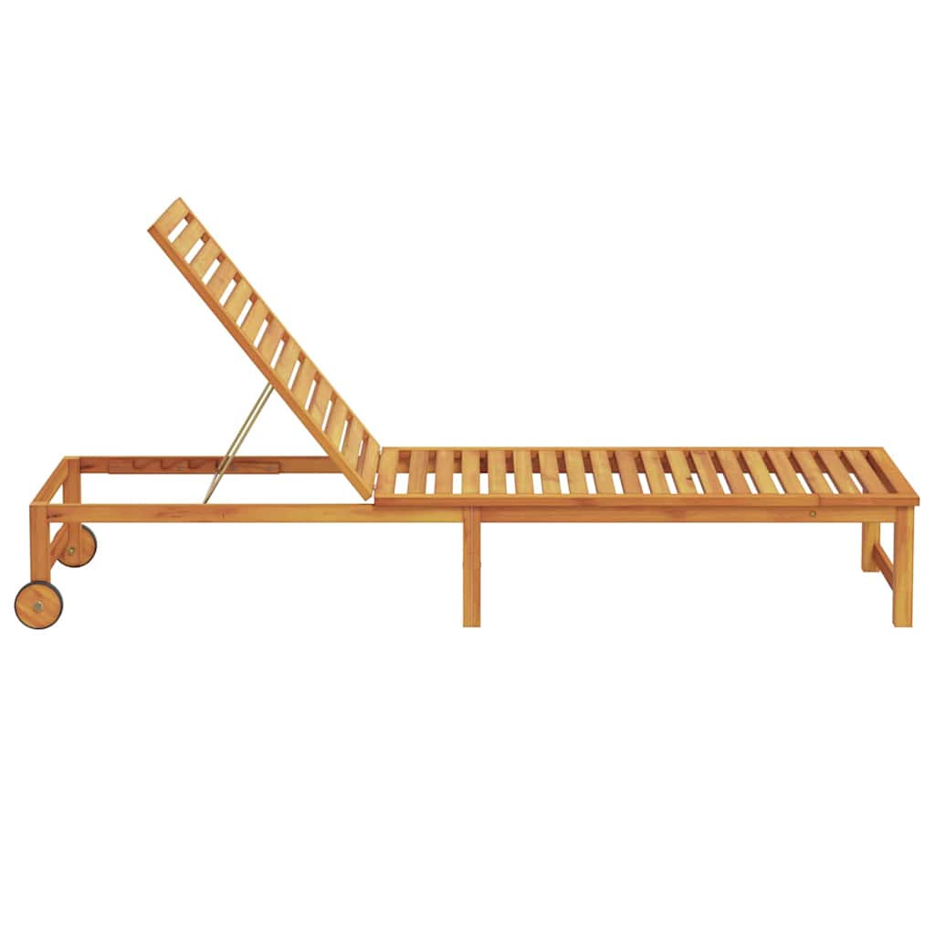 Tumbona Marrón 202 x 53 x 89 cm Madera de Acacia Sólida