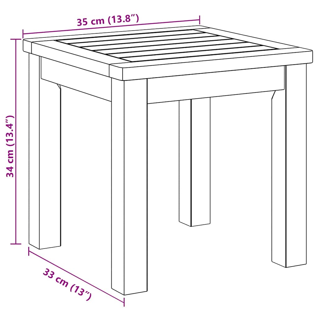 Mesa lateral Aceite Natural 35 x 35 x 34 cm
