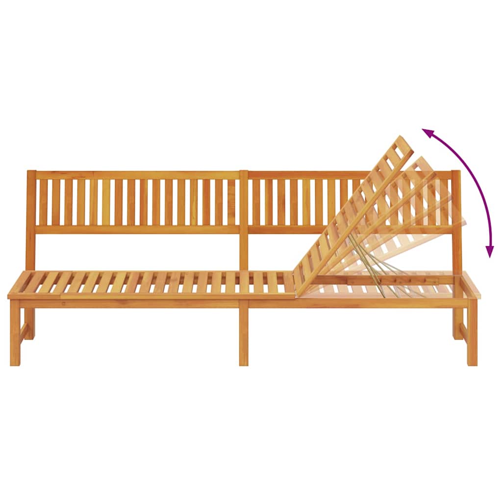 Tumbona Aceite Natural 200 x 57 x 75cm Madera maciza de Acacia
