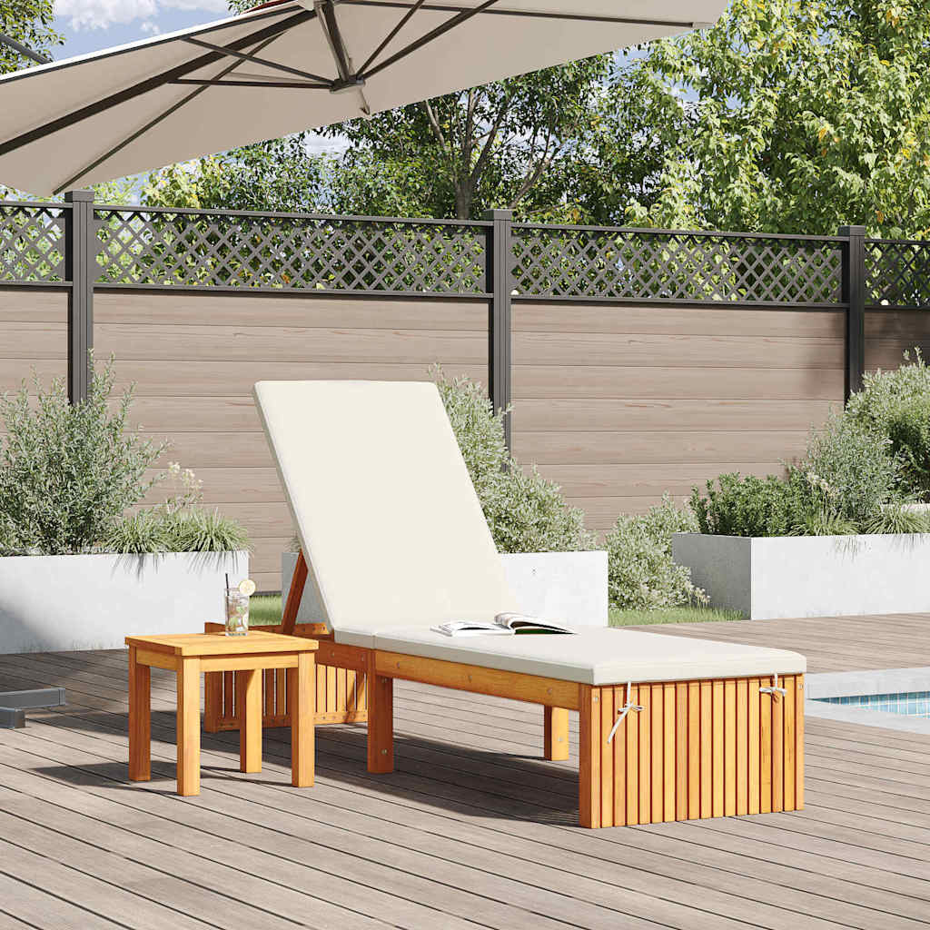 Tumbona Aceite Natural 200 x 55 x 94 cm Madera maciza de Acacia