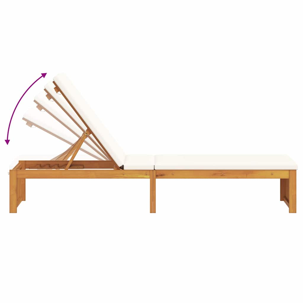 Tumbona Aceite Natural 200 x 55 x 94 cm Madera maciza de Acacia