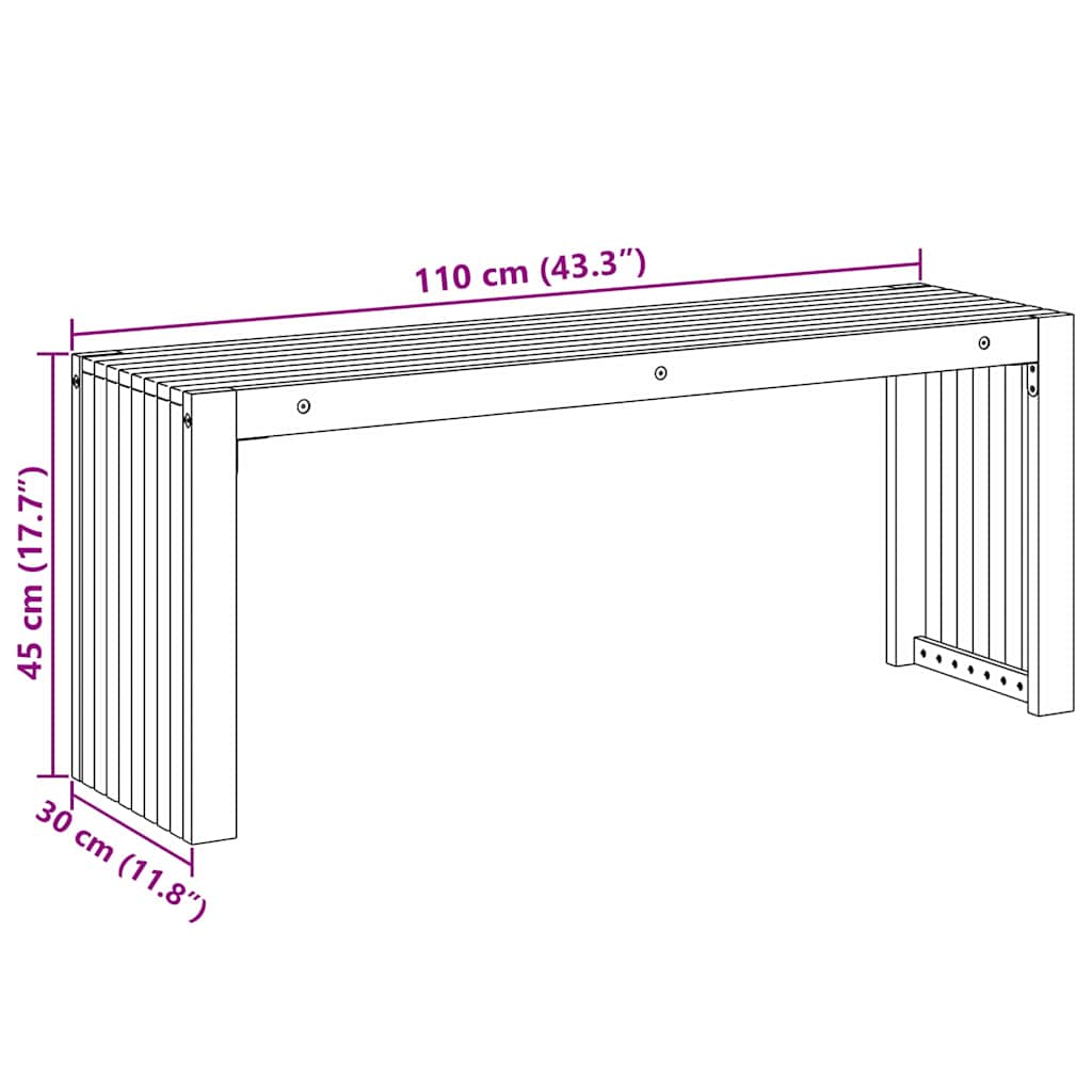 Banco Aceite Natural 110 x 30 x 45 cm Madera de teca maciza