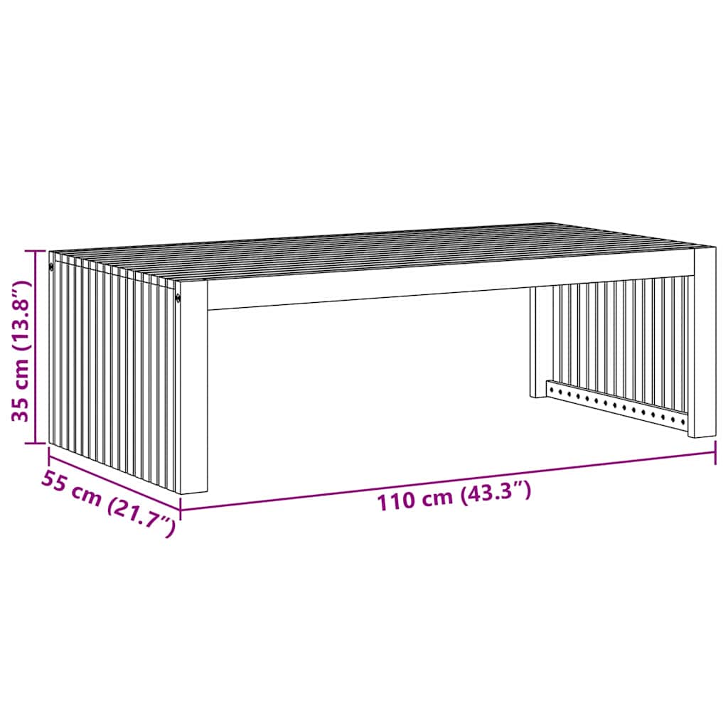 Mesa lateral Aceite Natural 110 x 55 x 35 cm