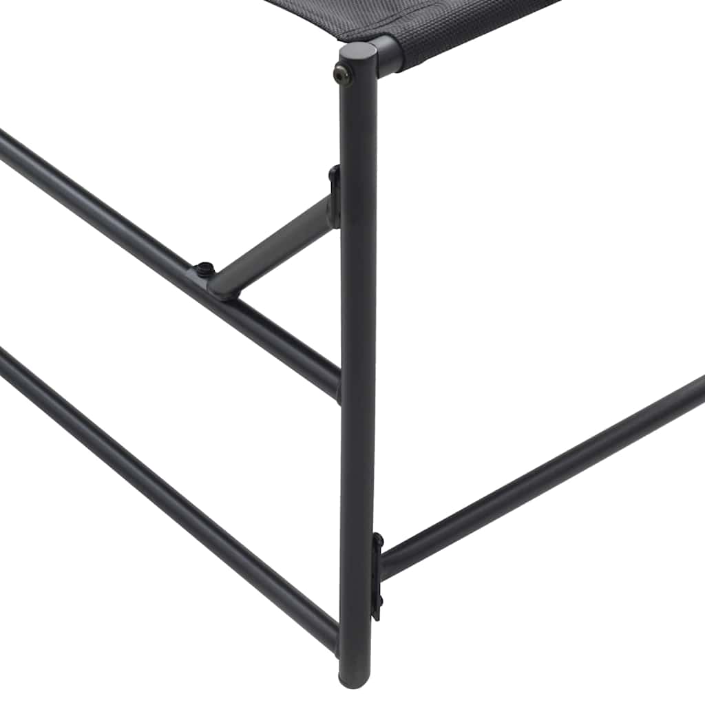 Sofá de sol de jardín con almohada 2 pcs Negro