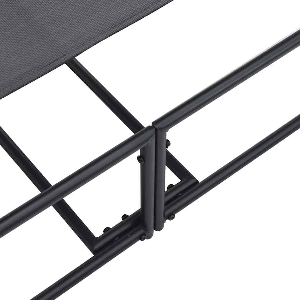 Sofá de sol de jardín con almohada 2 pcs Negro