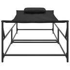 Sofá de sol de jardín con almohada 2 pcs Negro