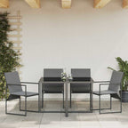 Silla con cojín 4 pcs Negro y Antracita Textileno