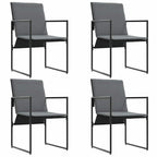 Silla con cojín 4 pcs Negro y Antracita Textileno