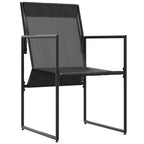 Silla con cojín 4 pcs Negro y Antracita Textileno