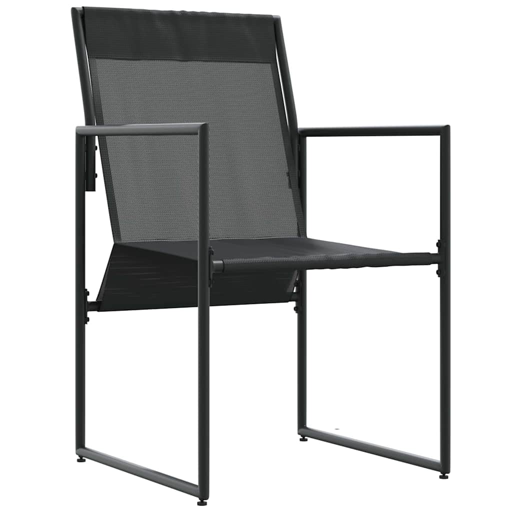 Silla con cojín 4 pcs Negro y Antracita Textileno
