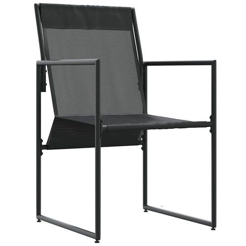 Silla con cojín 4 pcs Negro y Antracita Textileno