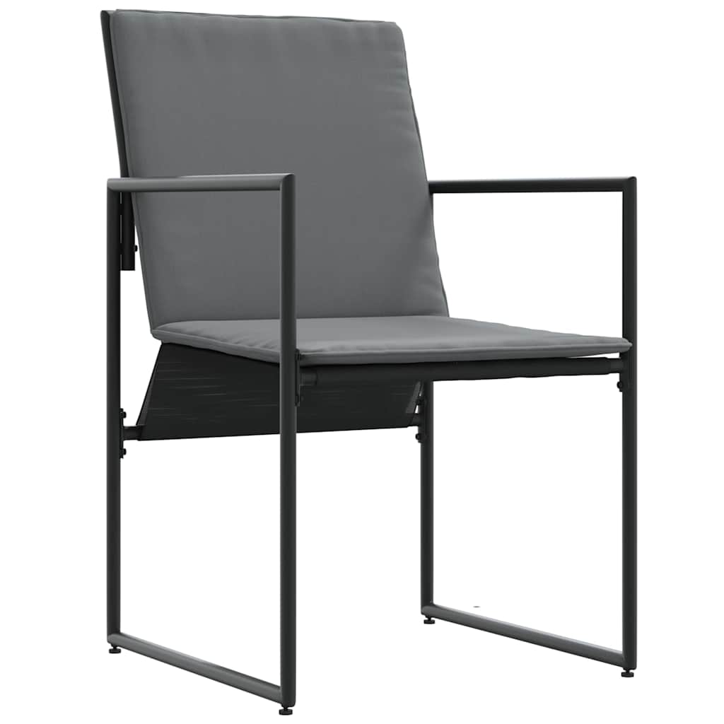 Silla con cojín 4 pcs Negro y Antracita Textileno