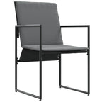 Silla con cojín 4 pcs Negro y Antracita Textileno
