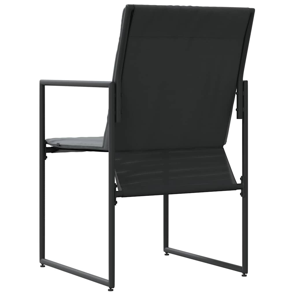 Silla con cojín 4 pcs Negro y Antracita Textileno