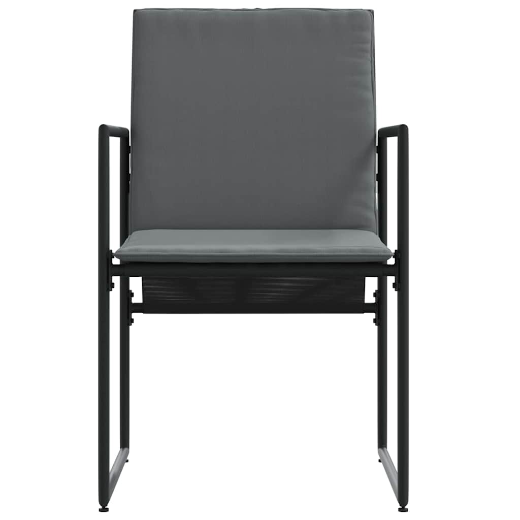 Silla con cojín 4 pcs Negro y Antracita Textileno