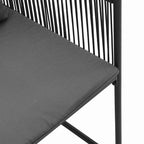 Silla con cojín 4 pcs Negro y Antracita Ratán sintético