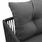 Silla con cojín 4 pcs Negro y Antracita Ratán sintético
