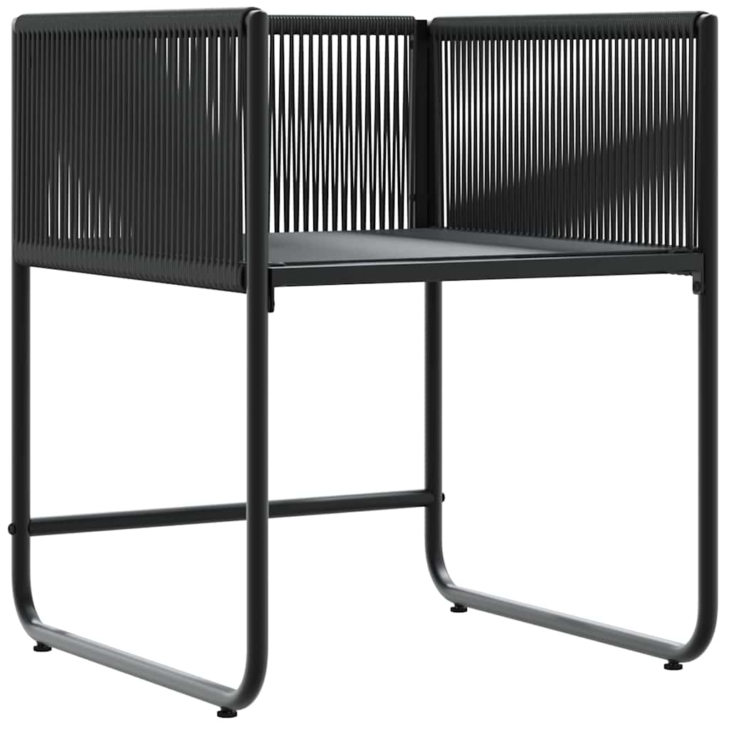 Silla con cojín 4 pcs Negro y Antracita Ratán sintético