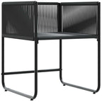 Silla con cojín 4 pcs Negro y Antracita Ratán sintético