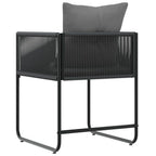 Silla con cojín 4 pcs Negro y Antracita Ratán sintético