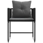 Silla con cojín 4 pcs Negro y Antracita Ratán sintético