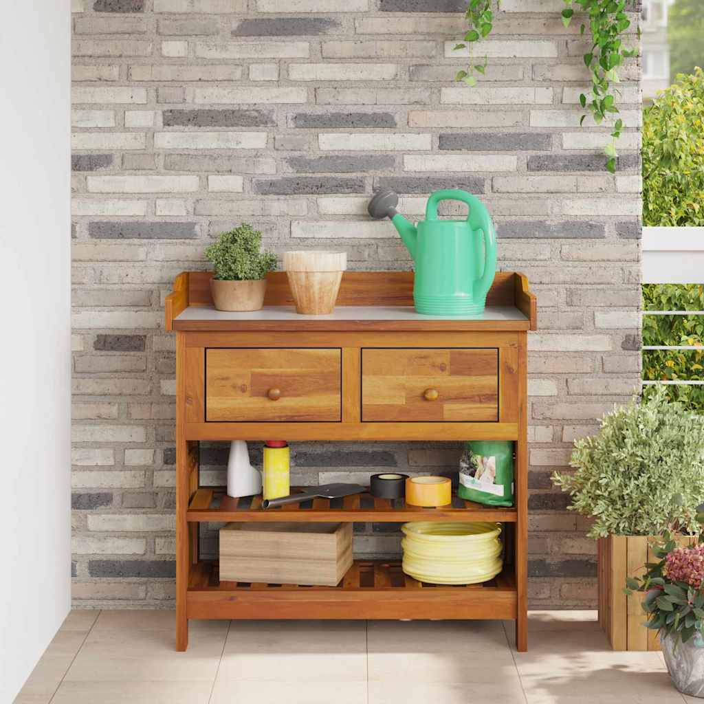 Armario de Jardín con cajón Natural 78 x 36,5 x 78cm