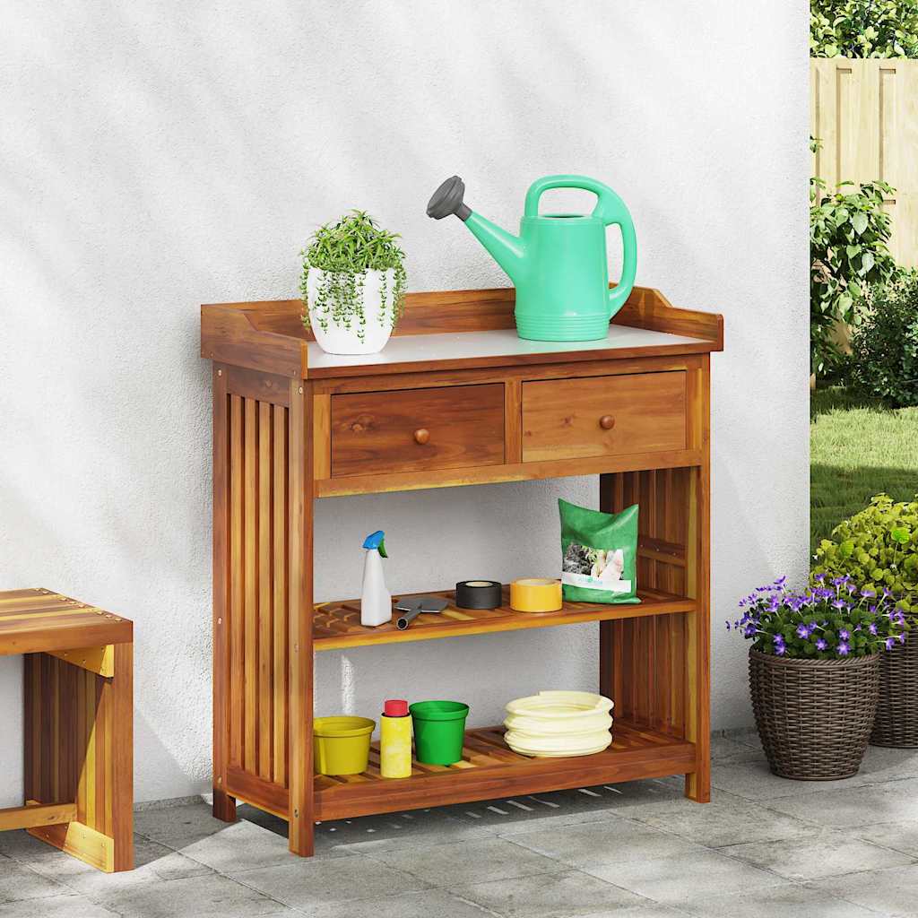 Armario de Jardín con cajón Natural 78 x 36,5 x 78cm