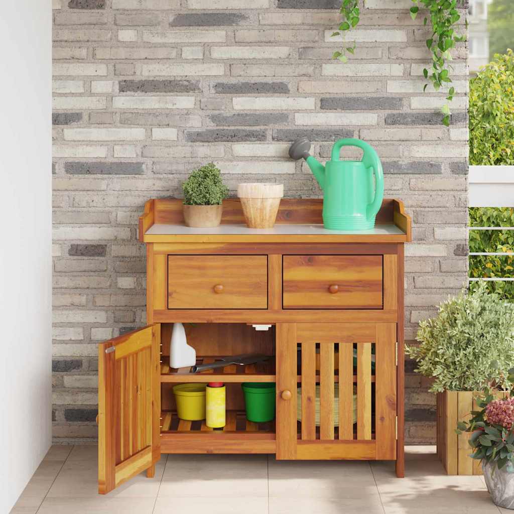 Armario de Jardín con cajón con puerta Natural 78 x 36,5 x 78cm