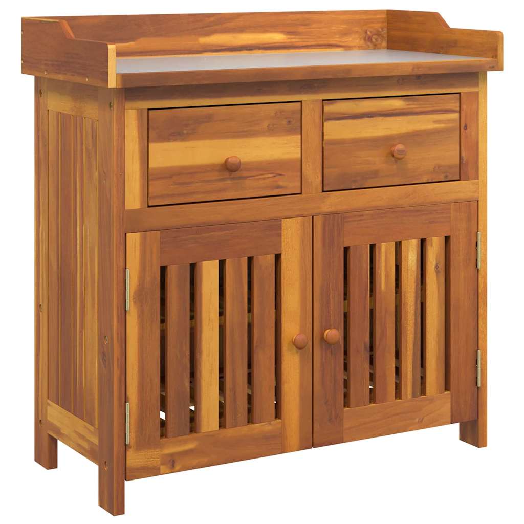 Armario de Jardín con cajón con puerta Natural 78 x 36,5 x 78cm