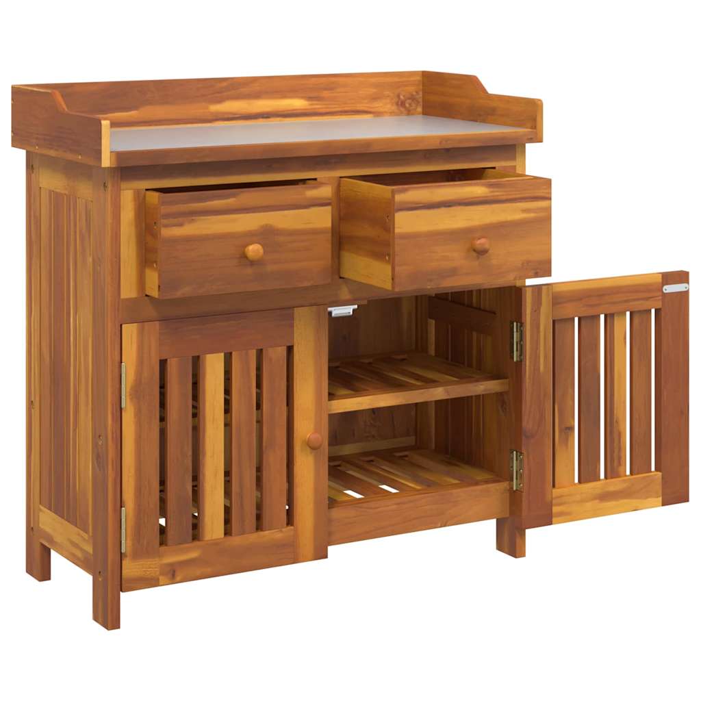 Armario de Jardín con cajón con puerta Natural 78 x 36,5 x 78cm