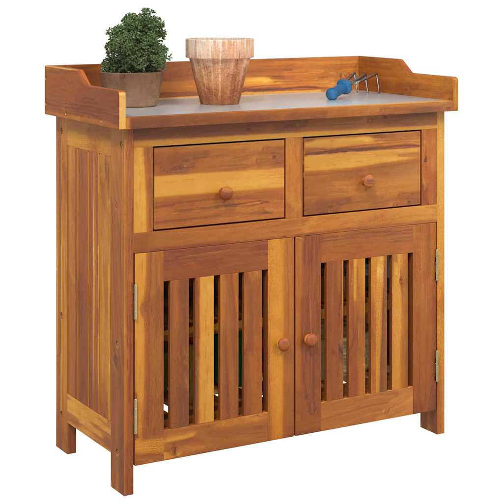 Armario de Jardín con cajón con puerta Natural 78 x 36,5 x 78cm