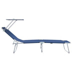 Tumbona 2 pcs Azul 58 x 188 x 77 cm Poliéster