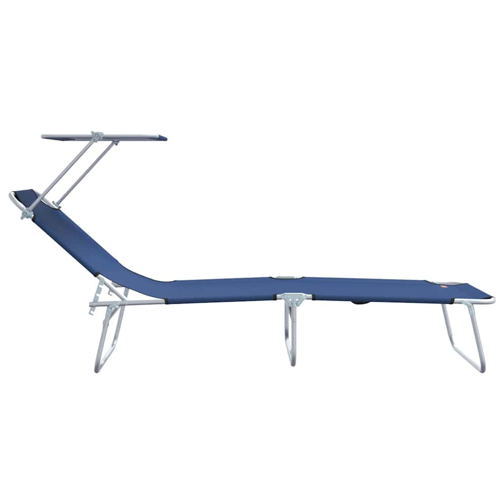 Tumbona 2 pcs Azul 58 x 188 x 77 cm Poliéster