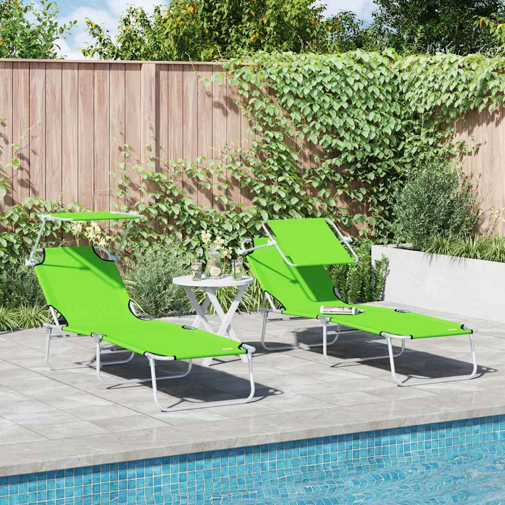 Tumbona 2 pcs Azul 58 x 188 x 77 cm Poliéster